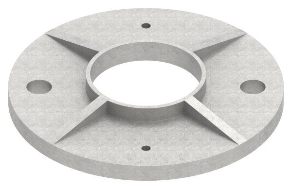Ankerplatte, Ø 120x8mm, 2x 11mm und 2x 4mm Bohrung, Mittelbohrung 48,5mm, roh, V2A