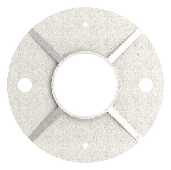 Ankerplatte, Ø 120x8mm, 2x 11mm und 2x 4mm Bohrung, Mittelbohrung 48,5mm, roh, V2A