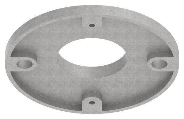 Ankerplatte, Ø 120x8mm, 2x 11mm und 2x 4mm Bohrung, Mittelbohrung 48,5mm, roh, V2A