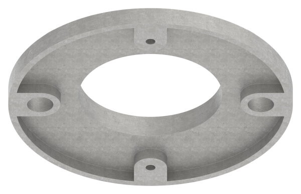 Ankerplatte, Ø 120x8mm, 2x 11mm und 2x 4mm Bohrung, Mittelbohrung 60,5mm, roh, V2A