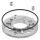 Ankerplatte mit Gummiring, Ø 103,5x8mm, Kompletthöhe 15mm, 3x 13mm Bohrung, Mittelbohrung 42,8mm, roh, V4A 
passende Abdeckrosette = 50152-V4A