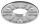 Ankerplatte mit Gummiring, Ø 123,5x8mm, Kompletthöhe 15mm, 3x 13mm Bohrung, Mittelbohrung 48,7mm, roh, V2A 
passende Abdeckrosette = 50841-240