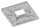 Wand- u. Bodenanker, 100x100x8mm, mit Bohrung 40,2x40,2mm, mit 2x 11mm und 2x 5mm Bohrung, V2A