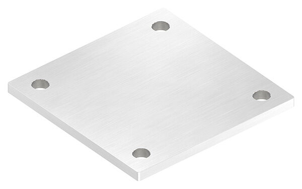 Ankerplatte, 150x150x8mm, 4x 13mm Bohrung, mit Längsschliff, V2A