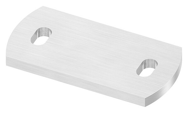Ankerplatte, 120x60x8mm, 2x 11x20mm Langloch, mit Längsschliff, V2A