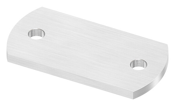 Ankerplatte, 100x50x6mm, 2x 10mm Bohrung, mit Längsschliff, V2A
