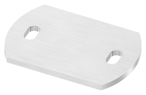 Ankerplatte, 120x80x6mm, 2x 11x20mm Langloch, mit Längsschliff, V2A