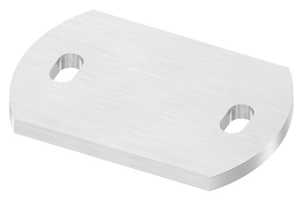 Ankerplatte, 120x80x8mm, 2x 11x20mm Langloch, mit Längsschliff, V2A