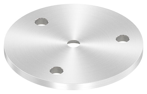 Ronde, Ø 70x4mm, 3x 6,5mm und 1x 6,5mm Bohrung, mit Rundschliff, V2A