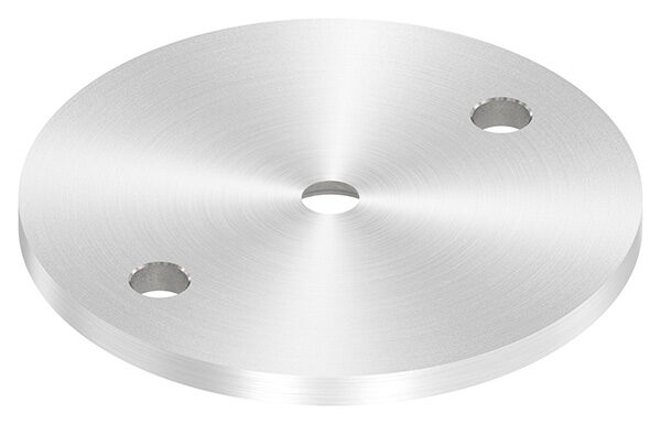 Ronde, Ø 70x4mm, 2x 6,5mm und 1x 6,5mm Bohrung (gesenkt), mit Rundschliff, V2A