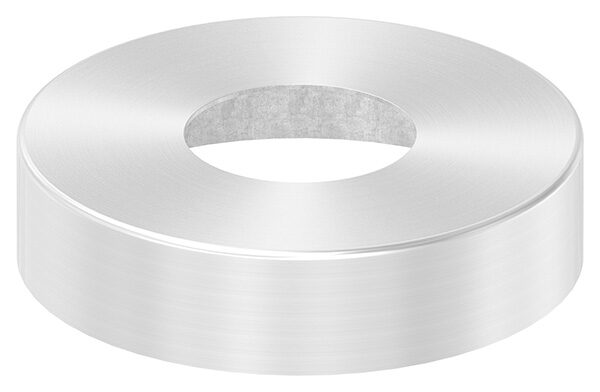 Abdeckrosette, 105x25mm, mit Bohrung 43mm, t: 1mm, geschliffen Korn 240, V2A
