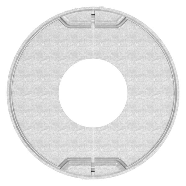 Abdeckrosette, 105x25mm, mit Bohrung 43mm, geschliffen, zweiteilig zur nachträglichen Montage, V2A
