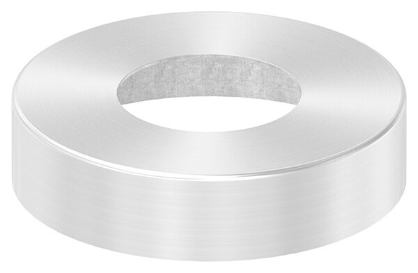 Abdeckrosette, 105x25mm, mit Bohrung 49mm, t: 1mm, geschliffen Korn 240, V2A