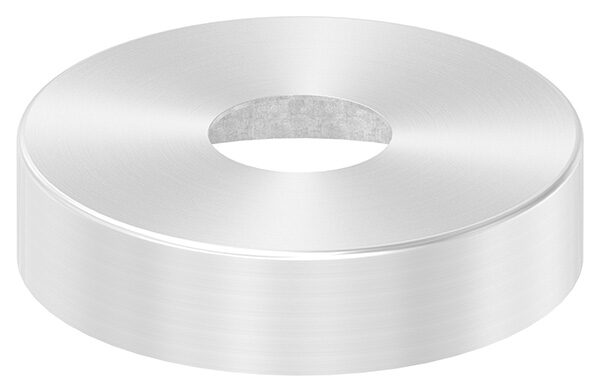 Abdeckrosette, 105x25mm, mit Bohrung 34mm, t: 1mm, geschliffen Korn 240, V2A