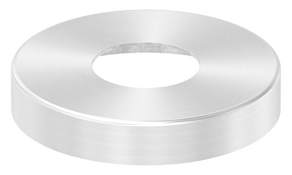 Abdeckrosette, 85x15mm, mit Bohrung 34mm, t: 1mm, geschliffen Korn 240, V2A