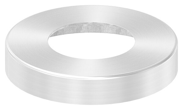 Abdeckrosette, 85x15mm, mit Bohrung 43mm, t: 1mm, geschliffen Korn 240, V2A