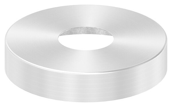 Abdeckrosette, 125x25mm, mit Bohrung 43mm, t: 1mm, geschliffen Korn 240, V2A
