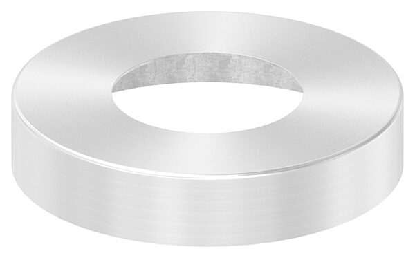 Abdeckrosette, 125x25mm, mit Bohrung 61mm, t: 1mm, geschliffen Korn 240, V2A