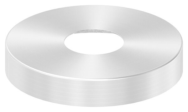 Abdeckrosette, 145x25mm, mit Bohrung 49mm, t: 1mm, geschliffen Korn 240, V2A