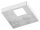 Abdeckrosette quadratisch, 108x108x25mm, mit Bohrung 40,5x40,5mm, t: 1,5mm, geschliffen Korn 240, passend zu 51241-240, V2A
