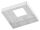 Abdeckrosette quadratisch, 129x129x25mm, mit Bohrung 50,5x50,5mm, t: 1,5mm, geschliffen Korn 240, V2A