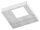 Abdeckrosette quadratisch, 129x129x25mm, mit Bohrung 60,5x60,5mm, t: 1,5mm, geschliffen Korn 240, V4A