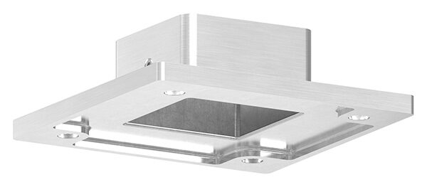 Wand- u. Bodenanker Rohr 40x40mm, mit 4x 6,5mm Bohrung gesenkt, V2A