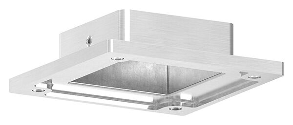 Wand- u. Bodenanker Rohr 50x50mm, mit 4x 6,5mm Bohrung gesenkt, V2A