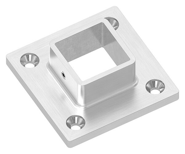 Wand- u. Bodenanker 30x30mm, mit 4x 6,5mm Bohrung gesenkt, V2A