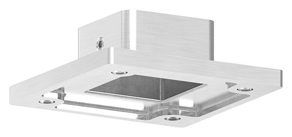 Wand- u. Bodenanker 30x30mm, mit 4x 6,5mm Bohrung gesenkt, V2A