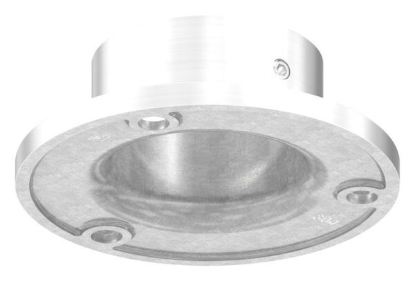 Wand- und Bodenanker für Rohr 40,0mm, Ronde Ø 80mm mit 3x 6,5mm Bohrung gesenkt, mit seitlicher Madenschraube, V2A