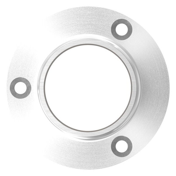 Wand- und Bodenanker für Rohr 60,3mm, Ronde Ø 115mm mit 3x 8,5mm Bohrung gesenkt, mit seitlicher Madenschraube, V2A