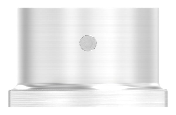 Wand- und Bodenanker für Rohr 33,7mm, Ronde 76x45mm mit 4x 5,5mm Bohrung gesenkt, mit seitlicher Madenschraube, V2A
