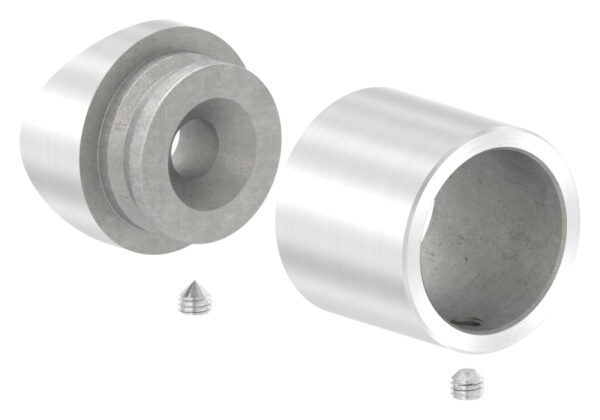 Befestigung für Rohr 26,9mm an 42,4mm Rohr, zum Klemmen des Rohres, V2A