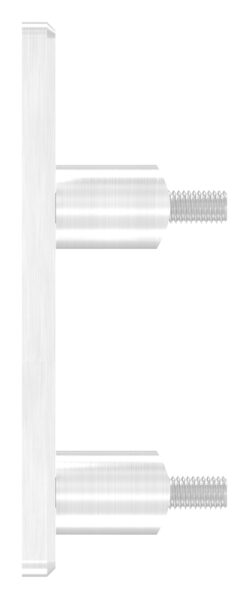 Wandbefestigung für Geländerpfosten, Platte 165x60x10mm, mit 2x 10,5mm Bohrung, mit 2 Distanzbuchsen, Wandabstand 40mm, für Rohr 42,4mm, V2A