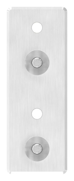 Wandbefestigung für Geländerpfosten, Platte 165x60x10mm, mit 2x 10,5mm Bohrung, mit 2 Distanzbuchsen, Wandabstand 40mm, für Rohr 48,3mm, V2A