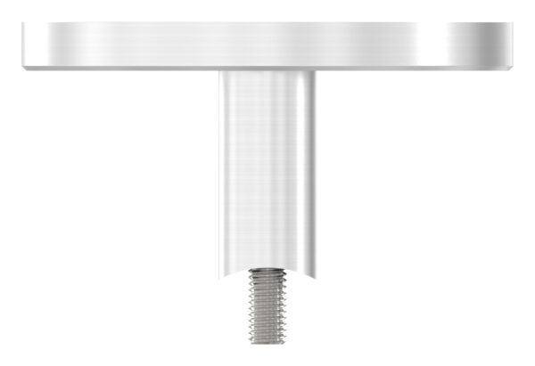 Wandbefestigung für Geländerpfosten, Platte 100x10mm, mit 2x Langloch 1,x15mm, mit 2 Distanzhülsen, Wandabstand: 50mm, für Rohr 42,4mm, Schrauben M8x65, V2A