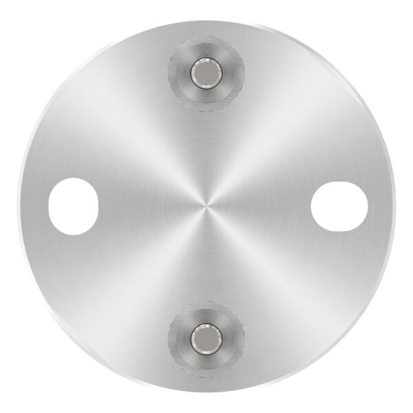 Wandbefestigung für Geländerpfosten, Platte 100x10mm, mit 2x Langloch 1,x15mm, mit 2 Distanzhülsen, Wandabstand: 50mm, für Rohr 42,4mm, Schrauben M8x65, V2A