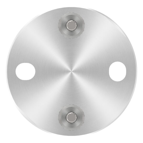 Wandbefestigung für Geländerpfosten, Platte 100x8mm, mit 2x Langloch 13x15mm, mit 2 Distanzhülsen, Wandabstand: 50mm, für Rohr 42,4mm, Schrauben M8x65, V2A