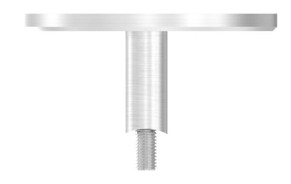 Wandbefestigung für Geländerpfosten, Platte 120x8mm, mit 2x 20x11mm Langloch, mit 2 Distanzhülsen, Wandabstand: 53mm, für Rohr 42,4mm, Schrauben M10x65, V2A