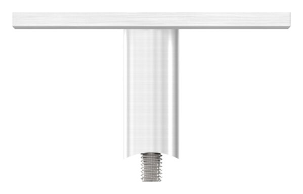 Wandbefestigung für Geländerpfosten, Platte 100x100x6mm, mit 2x Langloch 11x15mm, mit 2 Distanzhülsen, Wandabstand: 50mm, für Rohr 42,4mm, Schrauben M8x65, V2A