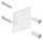 Wandbefestigung für Geländerpfosten, Platte 100x100x6mm, mit 2x Langloch 11x15mm, mit 2 Distanzhülsen, Wandabstand: 50mm, für Rohr 42,4mm, Schrauben M8x65, V2A