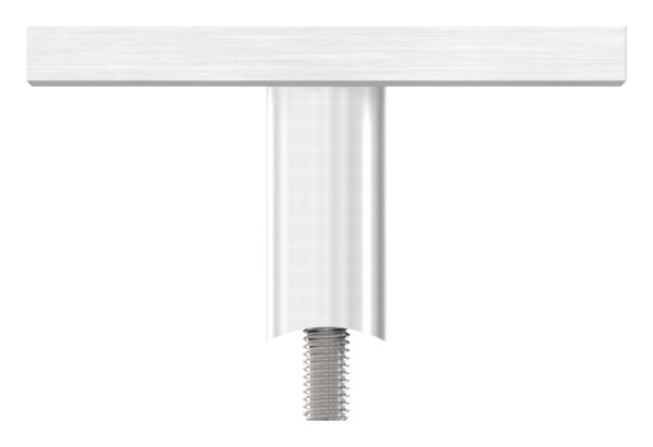 Wandbefestigung für Geländerpfosten, Platte 100x100x10mm, mit 2x Langloch 13x15mm, mit 2 Distanzhülsen, Wandabstand: 50mm, für Rohr 42,4mm, Schrauben M8x65, V2A