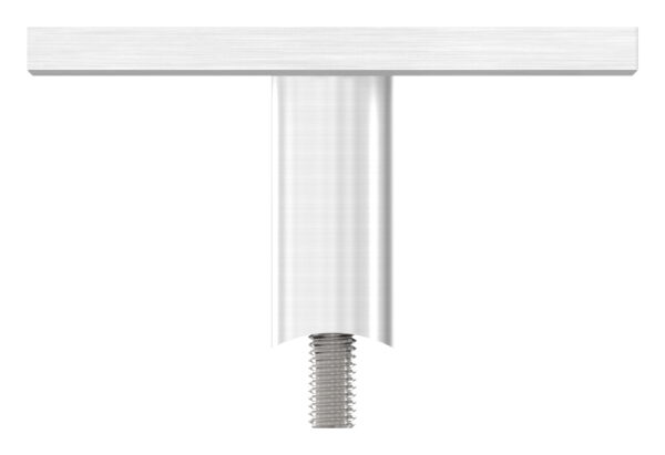 Wandbefestigung für Geländerpfosten, Platte 100x100x8mm, mit 2x Langloch 13x15mm, mit 2 Distanzhülsen, Wandabstand: 50mm, für Rohr 42,4mm, Schrauben M8x65, V2A