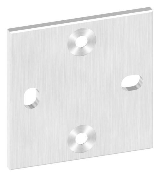 Ankerplatte, 100x100x6mm mit Fase, 2x Langloch 11x15mm...