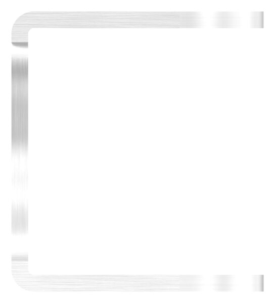 Wandbefestigung für Geländerpfosten, Platte 100x100x6mm, mit 2x 11mm Bohrung, 2 Durchgangsbohrungen 43mm, zum Anschweißen des Pfostens, Wandabstand 40mm, für Rohr 42,4mm, V2A