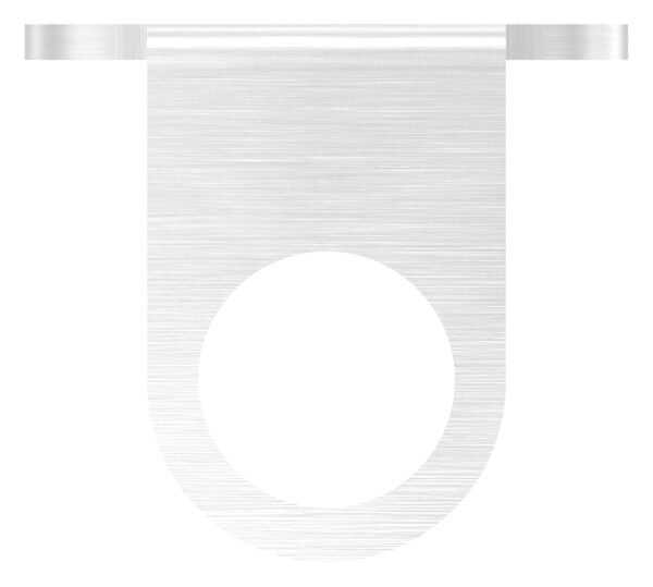 Wandbefestigung für Geländerpfosten, Platte 100x100x6mm, mit 2x 11mm Bohrung, 2 Durchgangsbohrungen 43mm, zum Anschweißen des Pfostens, Wandabstand 40mm, für Rohr 42,4mm, V2A