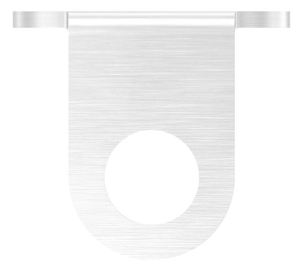 Wandbefestigung für Geländerpfosten, Platte 100x100x6mm, mit 2x 11mm Bohrung, 2 Durchgangsbohrungen 34mm, zum Anschweißen des Pfostens, Wandabstand 40mm, für Rohr 33,7mm, V2A