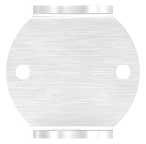 Wandbefestigung für Geländerpfosten, Platte 101x100x6mm, mit 2x 11mm Bohrung, 1 Durchgangsbohrungen 43mm und 1x 10mm Bohrung, zum Anschweißen des Pfostens, Wandabstand 40mm, für Rohr 42,4mm, V2A