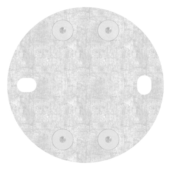 Wandbefestigung für Geländerpfosten, Platte 120x10mm, mit 2x 15x11mm Langloch, mit 2 Spannringen, Wandabstand: 45mm, für Rohr 42,4mm, V2A